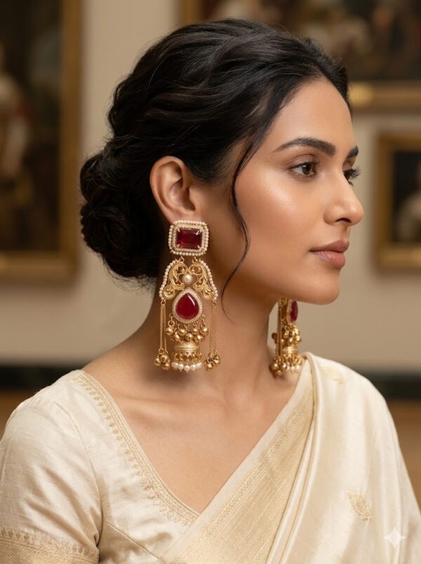 Gold Plated Kundan Style Jhumka