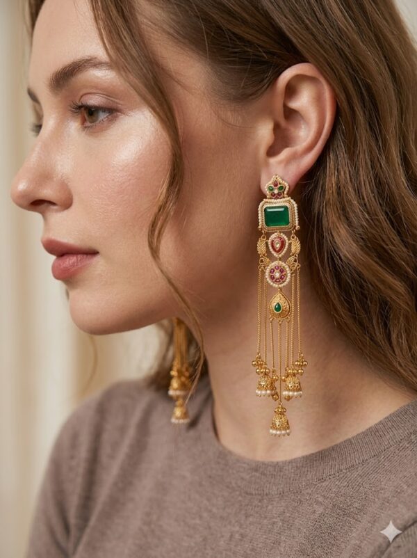Royal Kundan & Emerald Earring