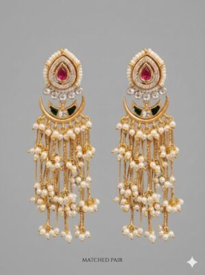 Elegant Gold-Plated Pearl Tassel Earring