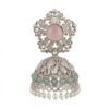 15 Elephant Design Jhumka with Pink Stone, Mint Green Beads