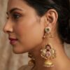 d8947552-35d6-4ada-b92c-03dfb51c1378 Gold-Plated Peacock Design Jhumka