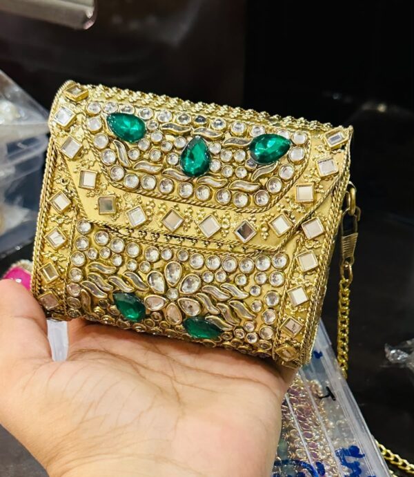 WhatsApp Image 2026-06-28 at 8.22.41 PM (2) Luxury Gold-Tone Kundan Embellished Clutch