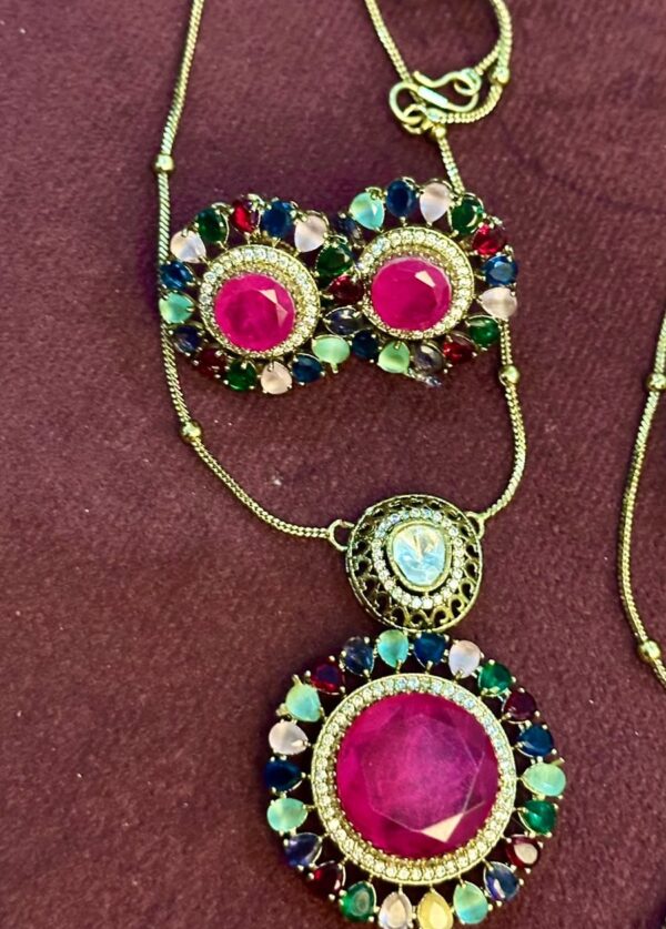 Pendant Set with Ruby Center Stone