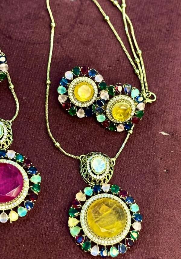 Pendant Set with Ruby Center Stone