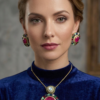 Pendant Set with Ruby Center Stone